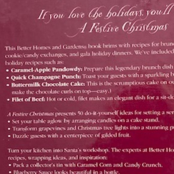 CHRISTMAS Cuisine Holiday Recipes Cookbook -Vintage1995 Better Homes & Gardens - Picture 2 of 10